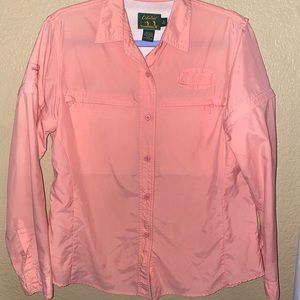 Cabela's Women's GuideWear Pink Nylon Fishing Shirt Size M/Reg